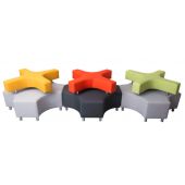 Pouf Sofa with X-Shaped Backrest by NOVUM, 7010115 - 7010117