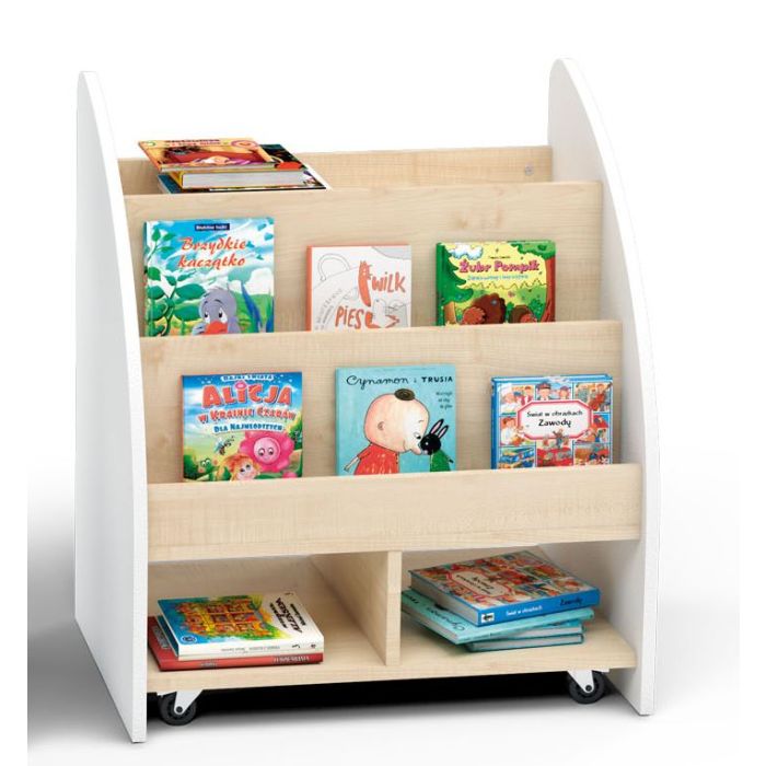 Mobile Bookcase w/White Sides by NOVUM, 6512725